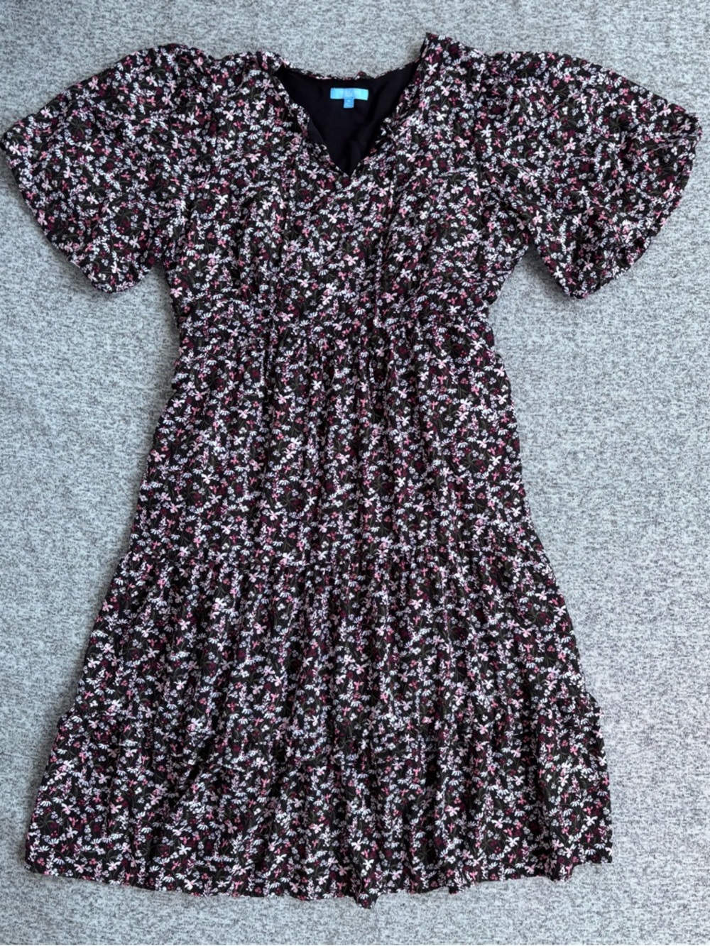 Draper James RSVP Floral Tiered Maxi Chiffon Lined Cottagecore Dress